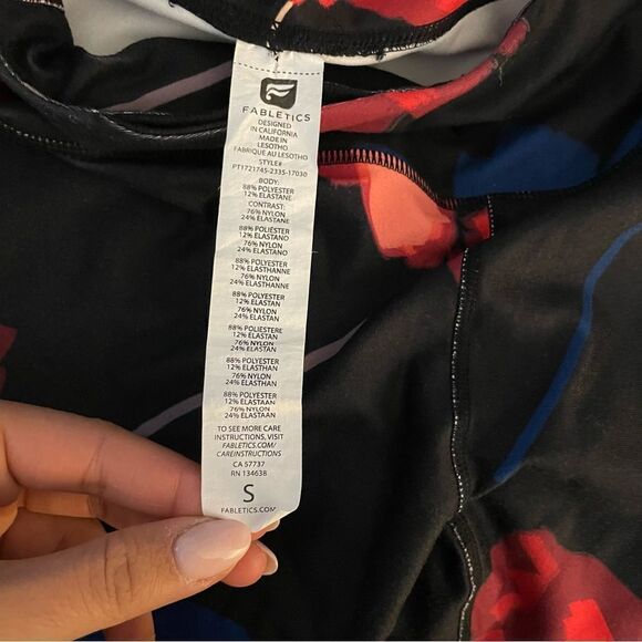 Fabletics Phillipa Mesh PowerHold Leggings Floral- Size Small - Picture 7 of 8